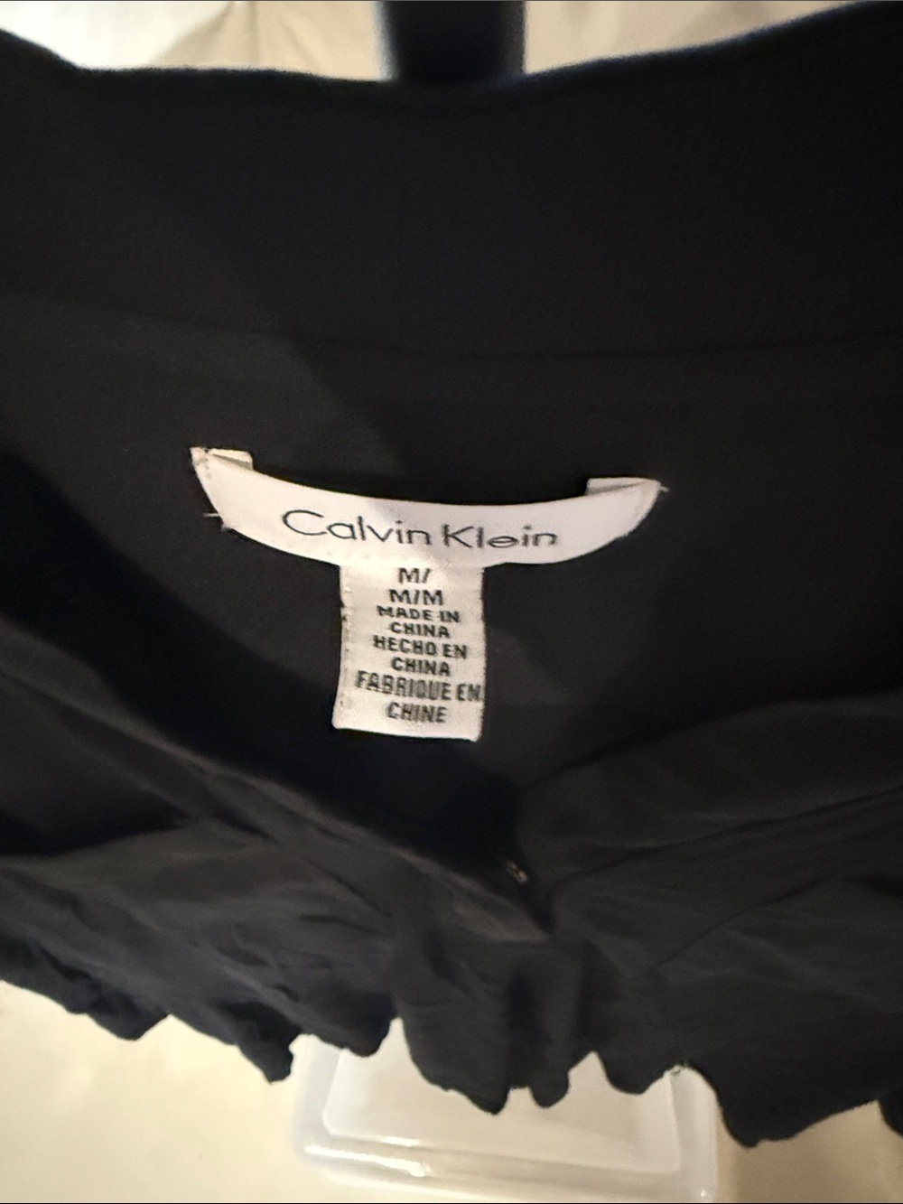 Calvin Klein Black V neck Blouse - Picture 2 of 3